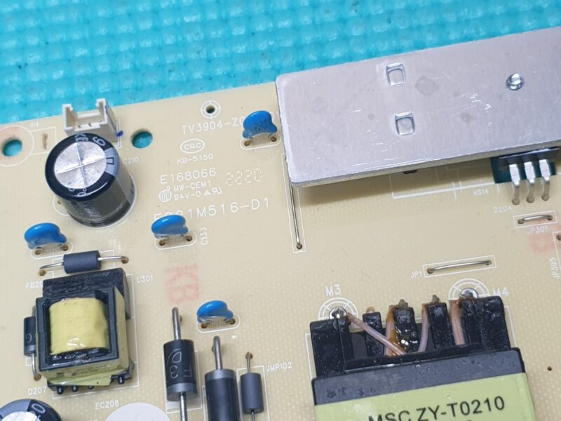 POWER SUPPLY BOARD FOR JVC LT-43MAW595 TV 3904-ZC02-01 E021M516-D1 E168066 - Image 2