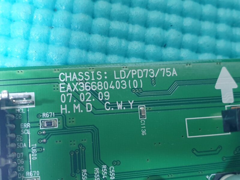 MAIN BOARD MB LG 60PF95 60" PLASMA TV EAX36680403(0) EBR3841310 - Image 2