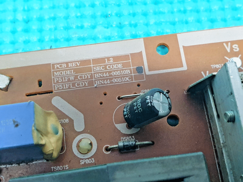 POWER SUPPLY BOARD SAMSUNG PS51E6500 51" PLASMA TV BN44-00510B REV 1.2 P51FW_CDY - Image 4