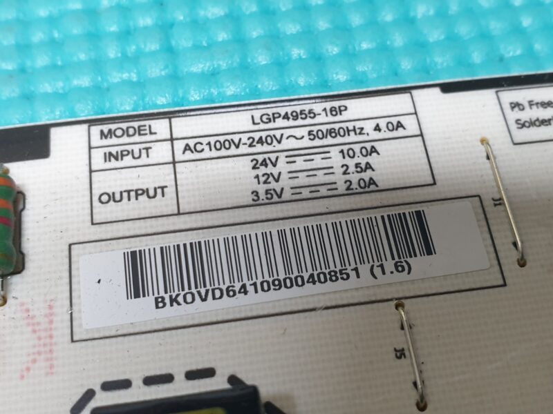 POWER SUPPLY PSU FOR LG 55SVH7F-A 55" LCD TV EAY64109004 LGP4955-16P REV 1.1 - Image 3