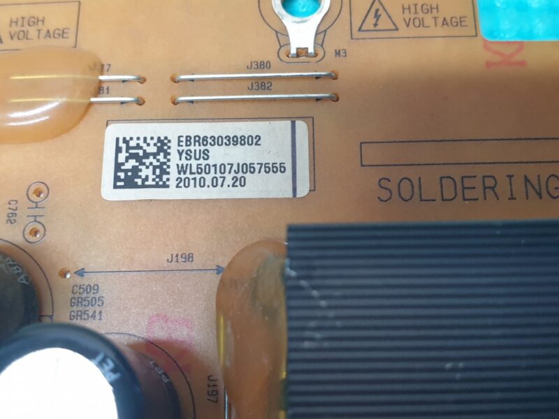 YSUS Y-MAIN BOARD LG 50PJ550 55" PLASMA TV EAX61319402 EBR63039802 EBR63039801 - Image 3