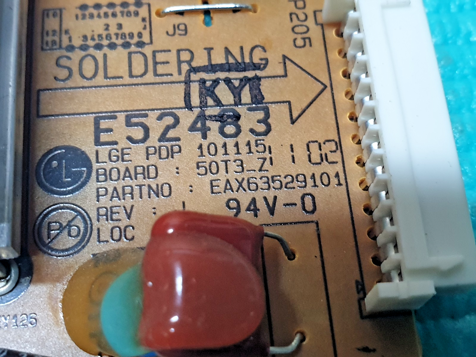 ZSUS Z-MAIN BOARD LG 50PW450T PLASMA TV EAX63529101 EBR71736301 50T3_Z E52483 - Image 2