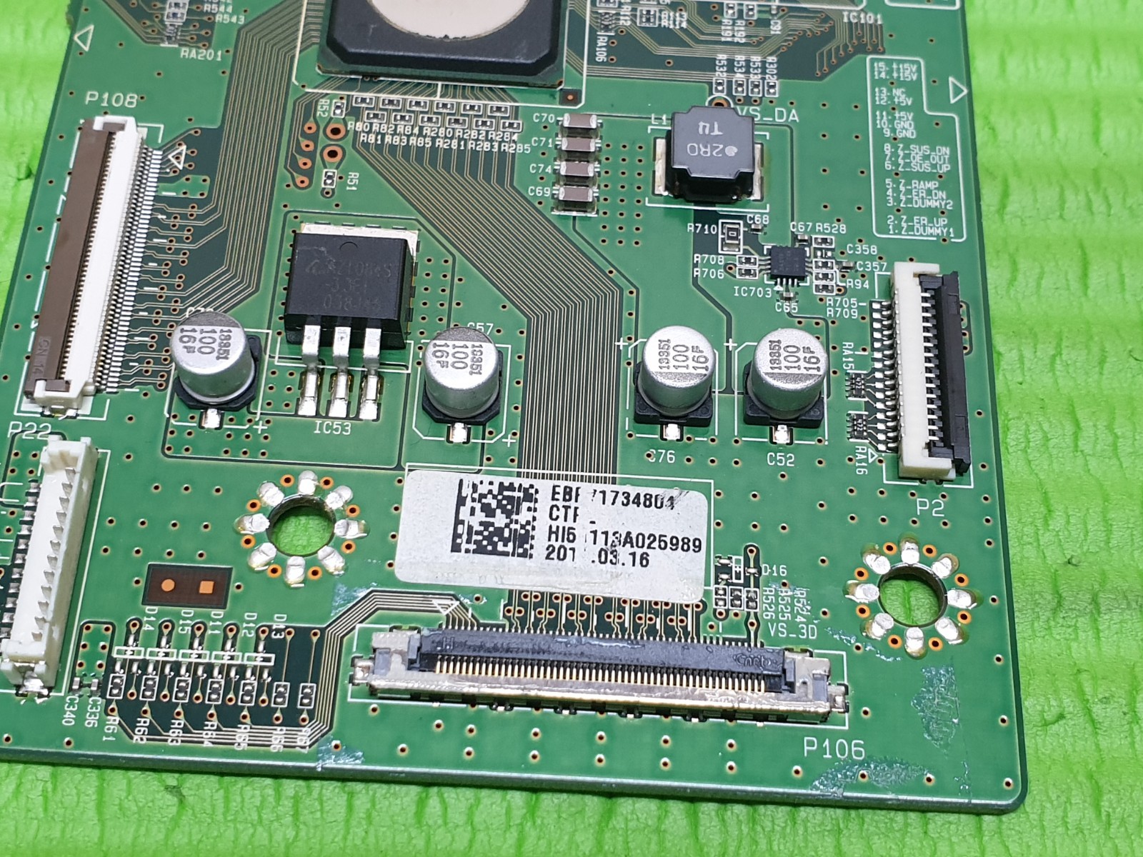 TCON LVDS BOARD FOR LG 50PW450T 50" PLASMA TV EAX63333201 EBR1734804 - Image 3