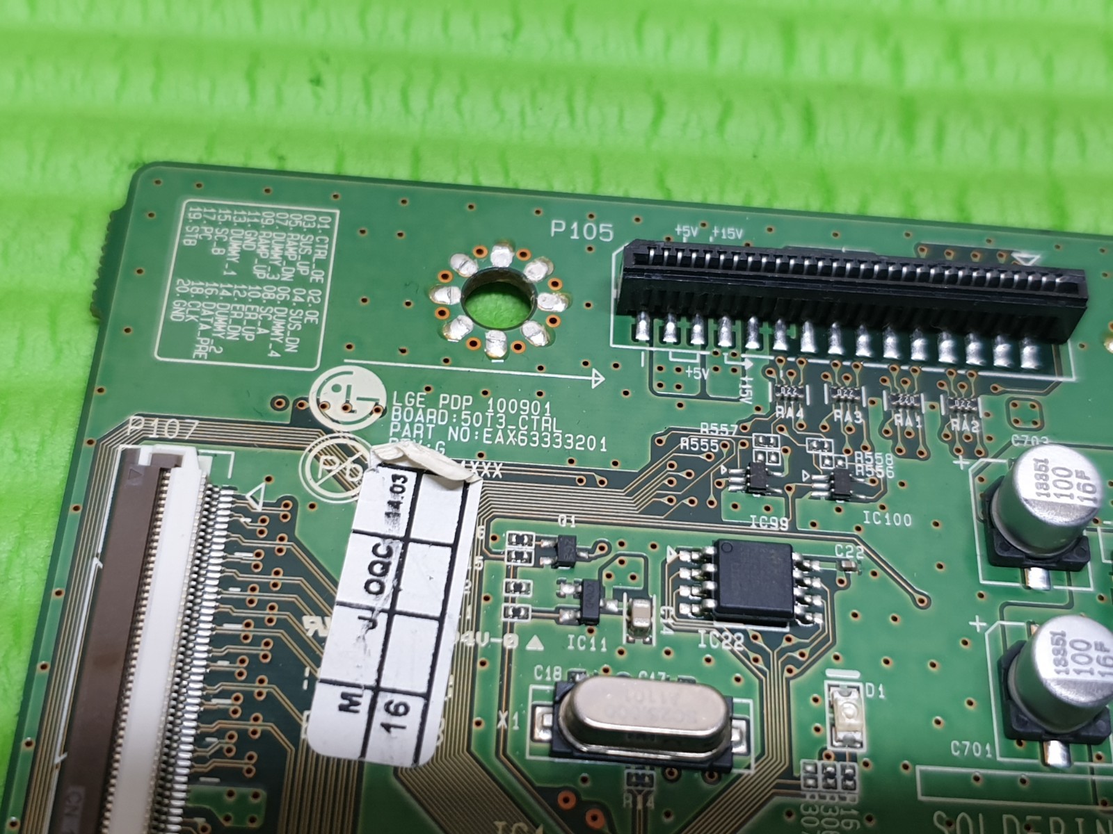 TCON LVDS BOARD FOR LG 50PW450T 50" PLASMA TV EAX63333201 EBR1734804 - Image 4