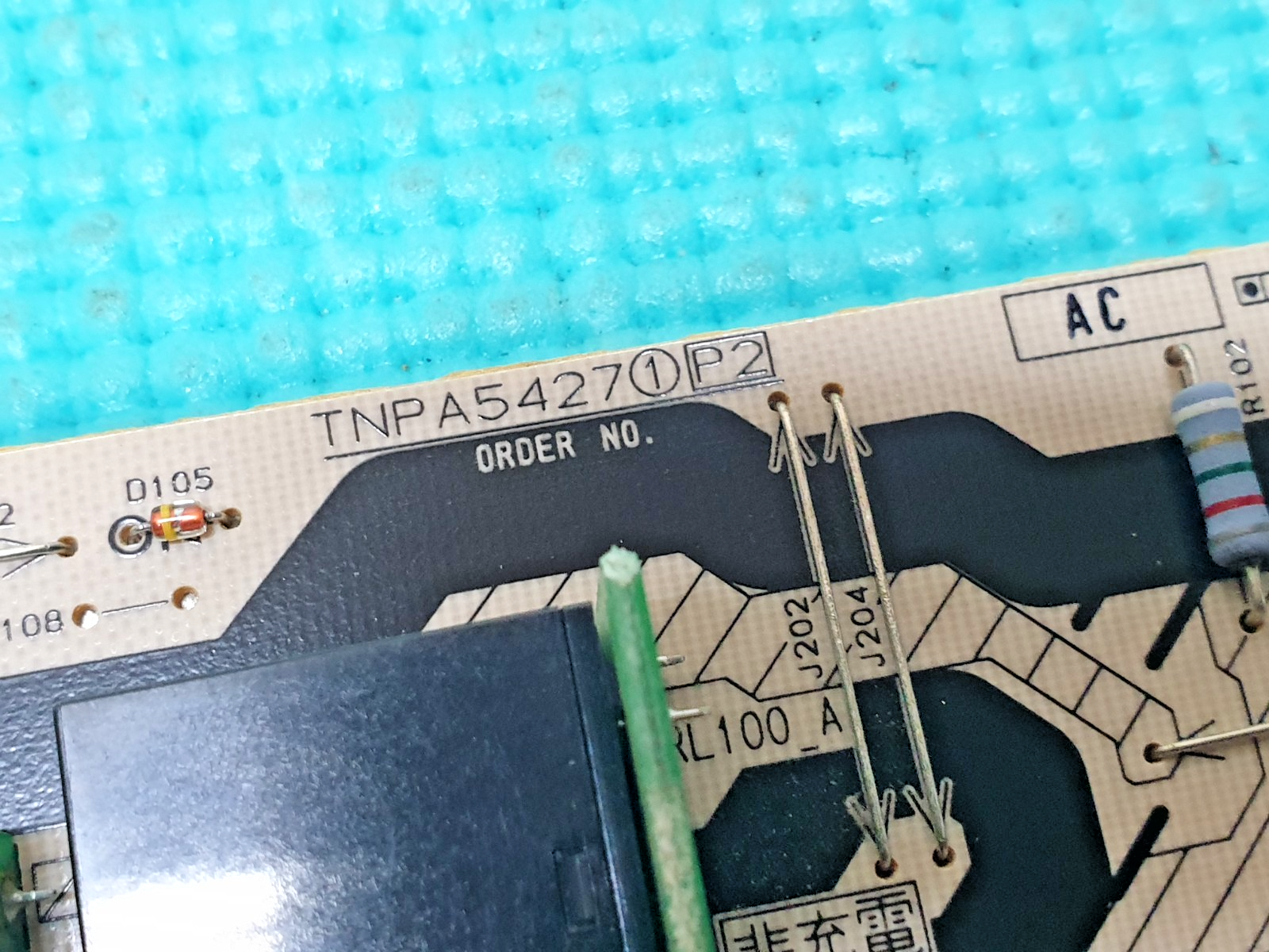 SUB POWER SUPPLY BOARD PANASONIC TX-P50GT30B PLASMA TV TZRP01QLUE TNPA5427 1 P2 - Image 2