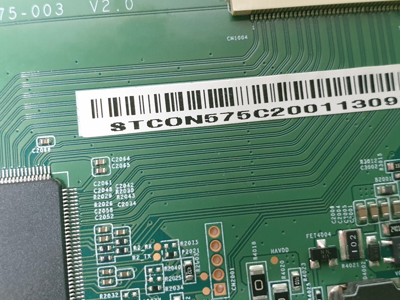 TCON LVDS BOARD TOSHIBA 58U2963DB HITACHI 58HK6100U 58" TV CCPD-TC575-003 V2.0 - Image 4