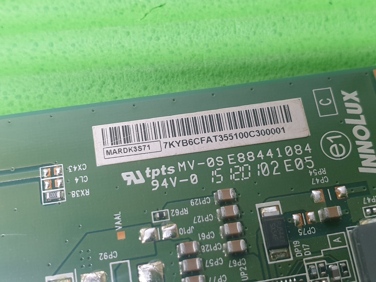 TCON LVDS BOARD PANASONIC TX-58DX750B LED TV MARDK3S71 MV-0S 94V-0 E88441084 - Image 3