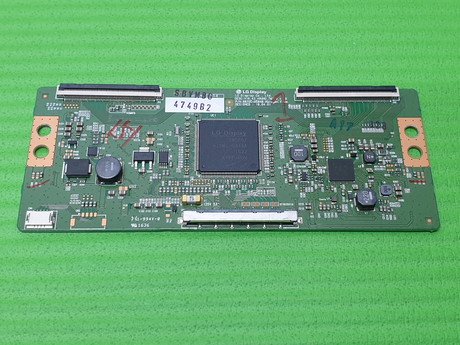 TCON LVDS BOARD LG GENUINE 49UH603V 49UH610V 49" LED TV 6870C-0584B 6871L-4749B - Image 2