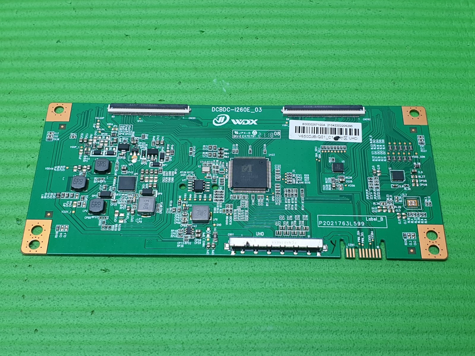 TCON LVDS BOARD ELECTRIQ EIQ-65UHDT2SM-V2 LED TV V650DJB-Q01 C1 DCBDC-I260E_03 - Image 2
