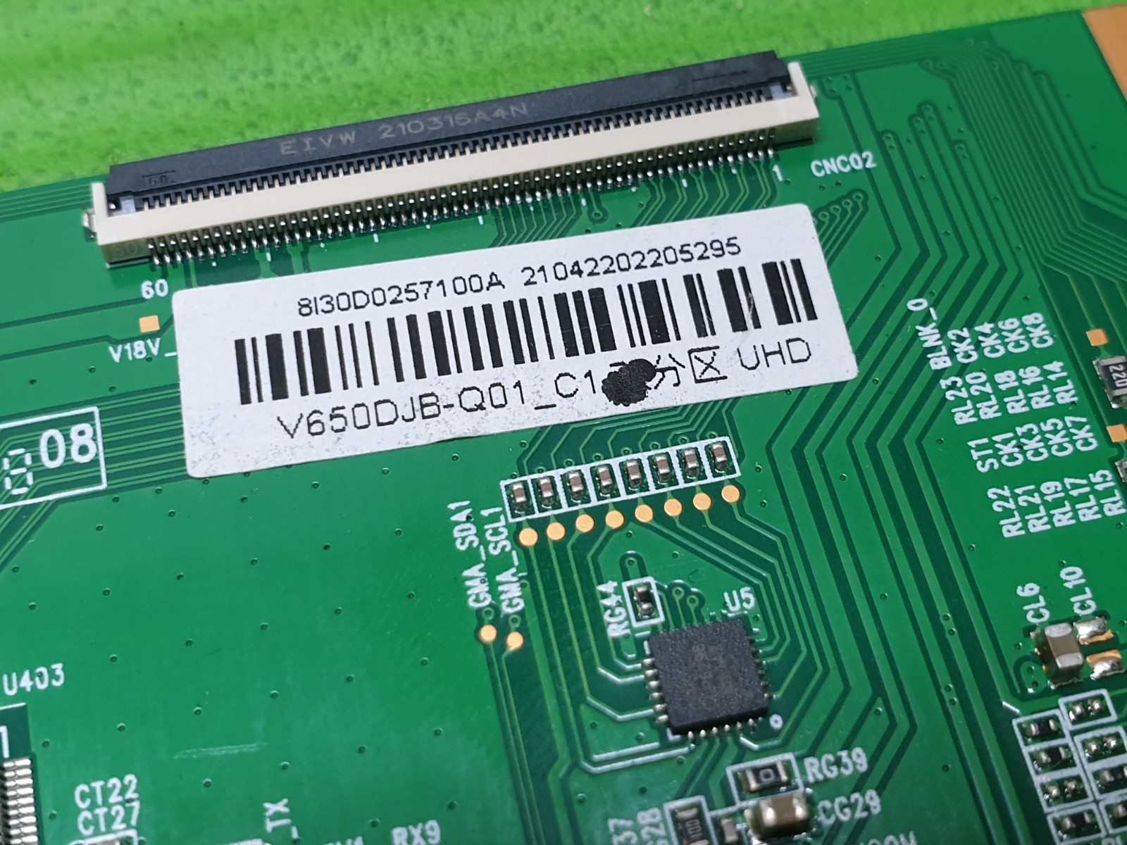 TCON LVDS BOARD ELECTRIQ EIQ-65UHDT2SM-V2 LED TV V650DJB-Q01 C1 DCBDC-I260E_03 - Image 5