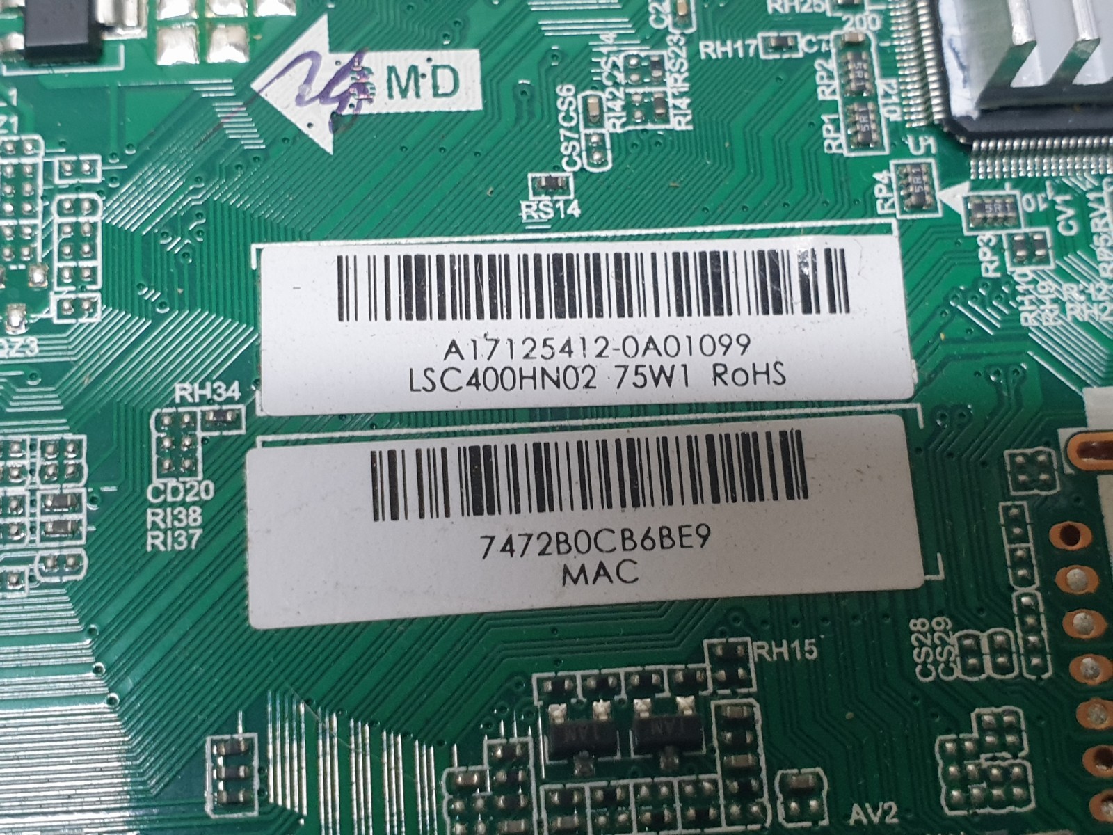 MAIN AV BOARD MB BLAUPUNKT 40/133O-WB LED TV TP.MS3463S.PB711 SCREEN:LSC400HN02 - Image 3