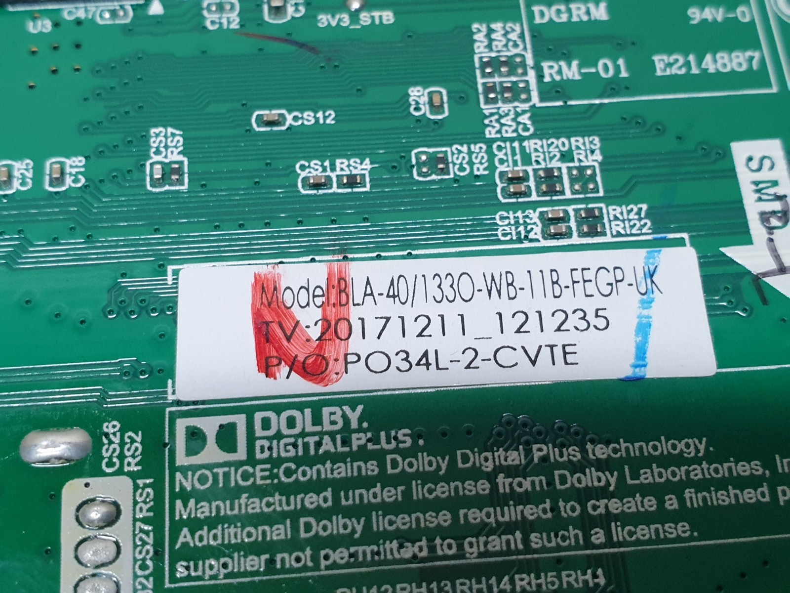 MAIN AV BOARD MB BLAUPUNKT 40/133O-WB LED TV TP.MS3463S.PB711 SCREEN:LSC400HN02 - Image 5