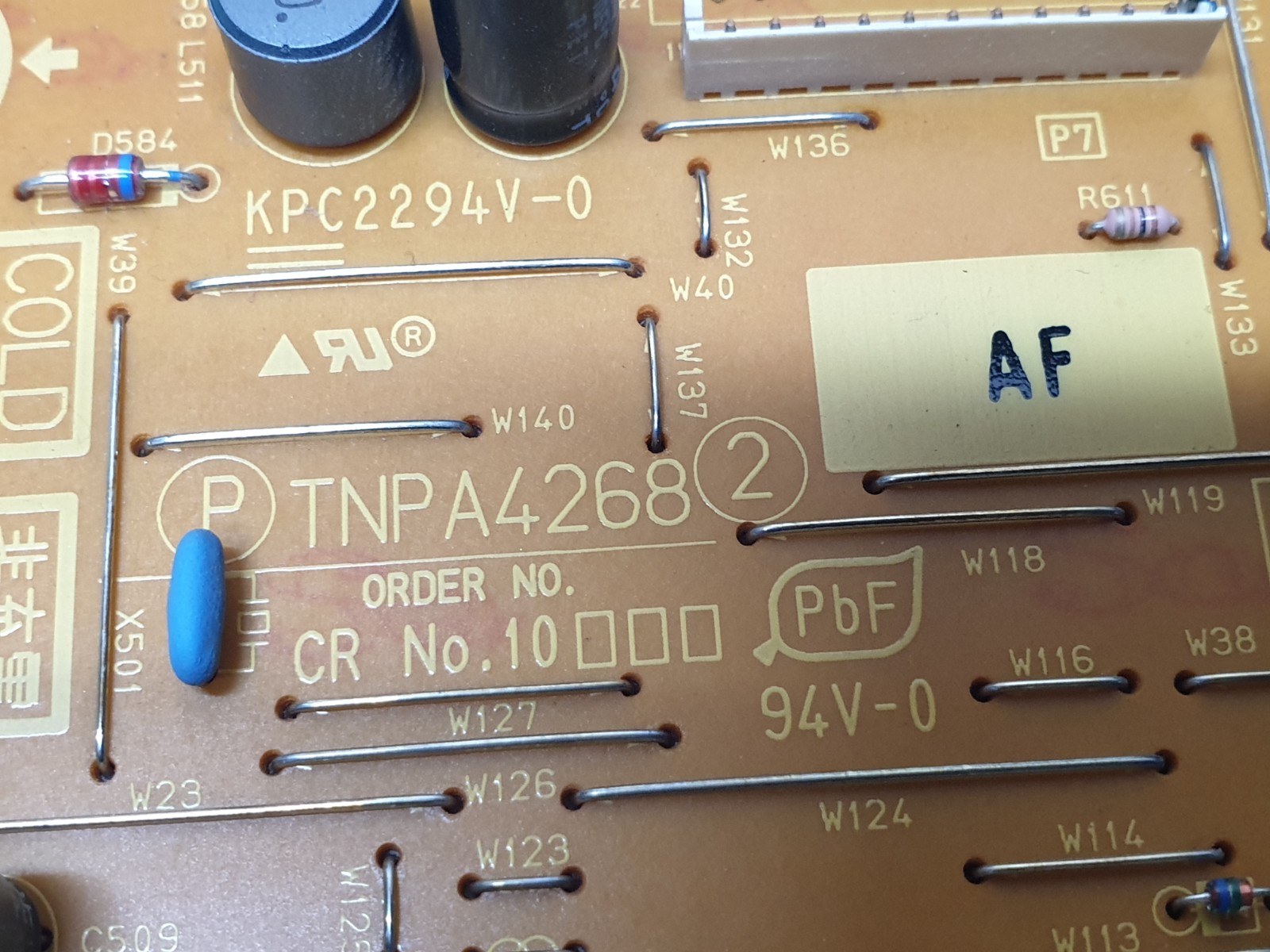 POWER SUPPLY BOARD PSU PANASONIC TH-37PX70B 37" PLASMA TV TNPA4268 2 68AF1276097 - Image 2