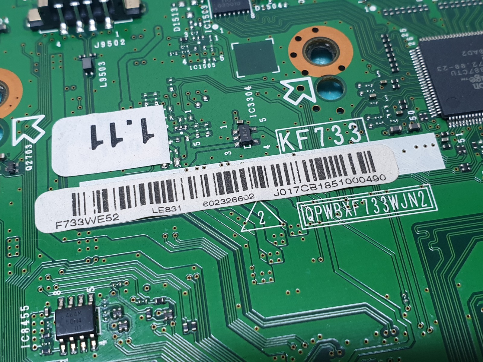 MAIN BOARD MB SHARP LC-40LE831E LCD TV KF733 QPWBX733WJN2 SCREEN:LK400D3GW50Y - Image 3