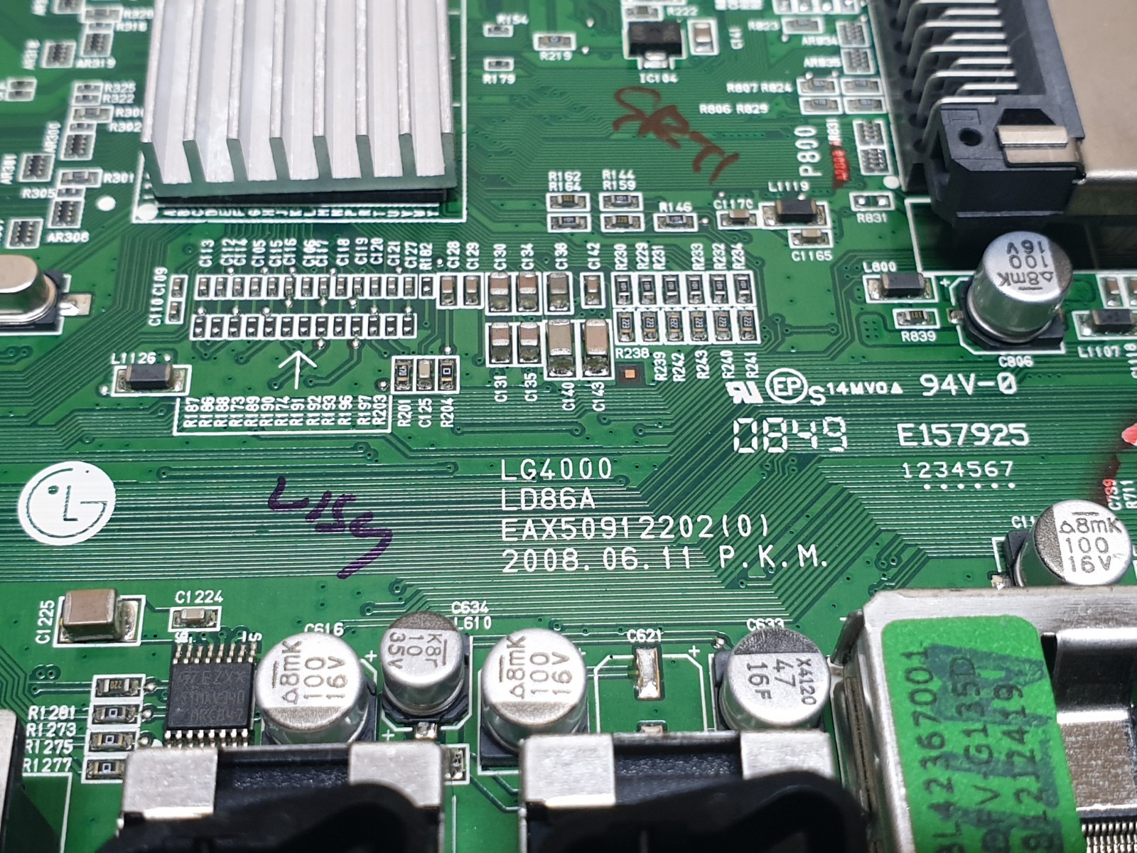 MAIN AV BOARD MB LG 32LG4000 LCD TV EAX50912202(0) EBR030-3550 SCREEN:LC320WXN - Image 2