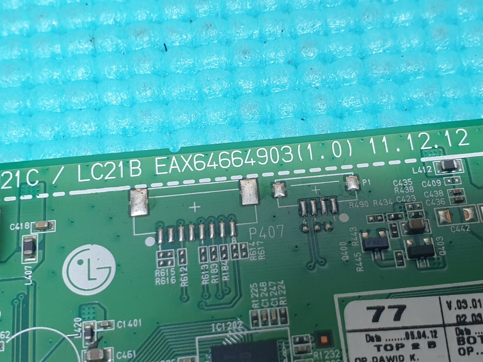 MAIN AV BOARD MB LG 32CS460 LCD TV EAX64664903(1.0) EBT62174207 SCREEN:T320XVN05 - Image 2