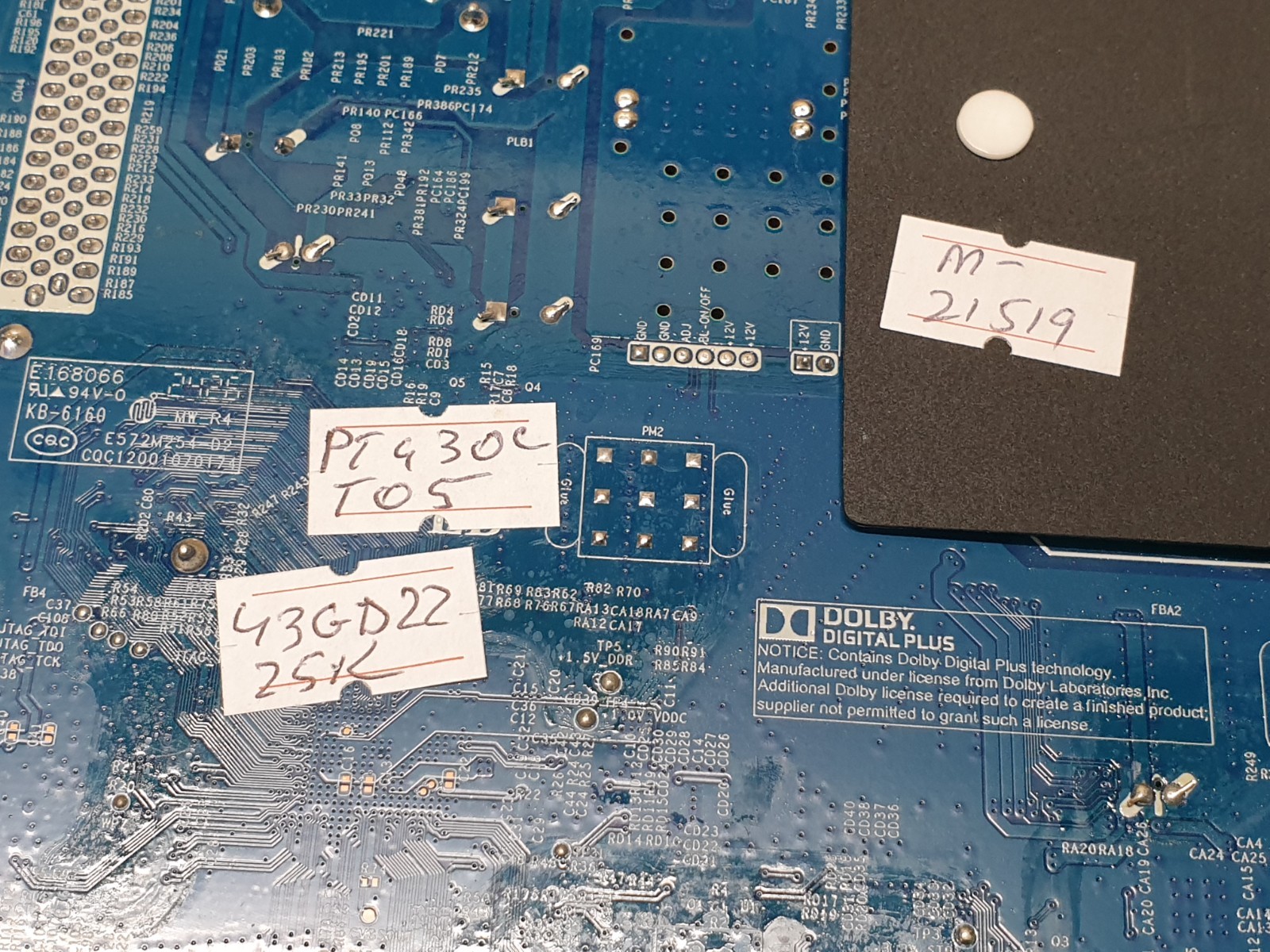 MAIN AV BOARD MB ROKU 43GD2225K LED TV CV816-M42 260104039830 SCREEN:PT430CT05 - Image 4