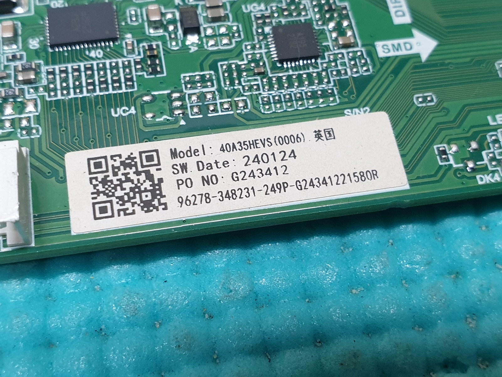 MAIN AV BOARD MB HISENSE 40A4NTUK TV TPD.NT72690T.PB703(T) SCREEN:V400HJ8-P03 - Image 3