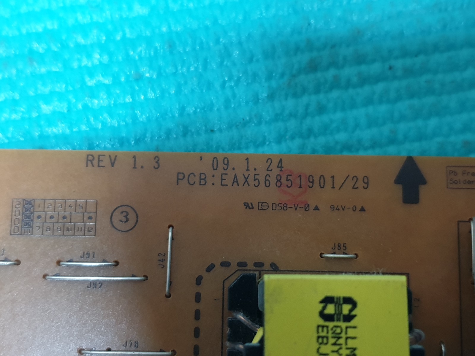 POWER SUPPLY BOARD LG 47LH3000-ZA 47" LCD TV EAX56851901/29 EAY57681601 REV 1.3 - Image 3