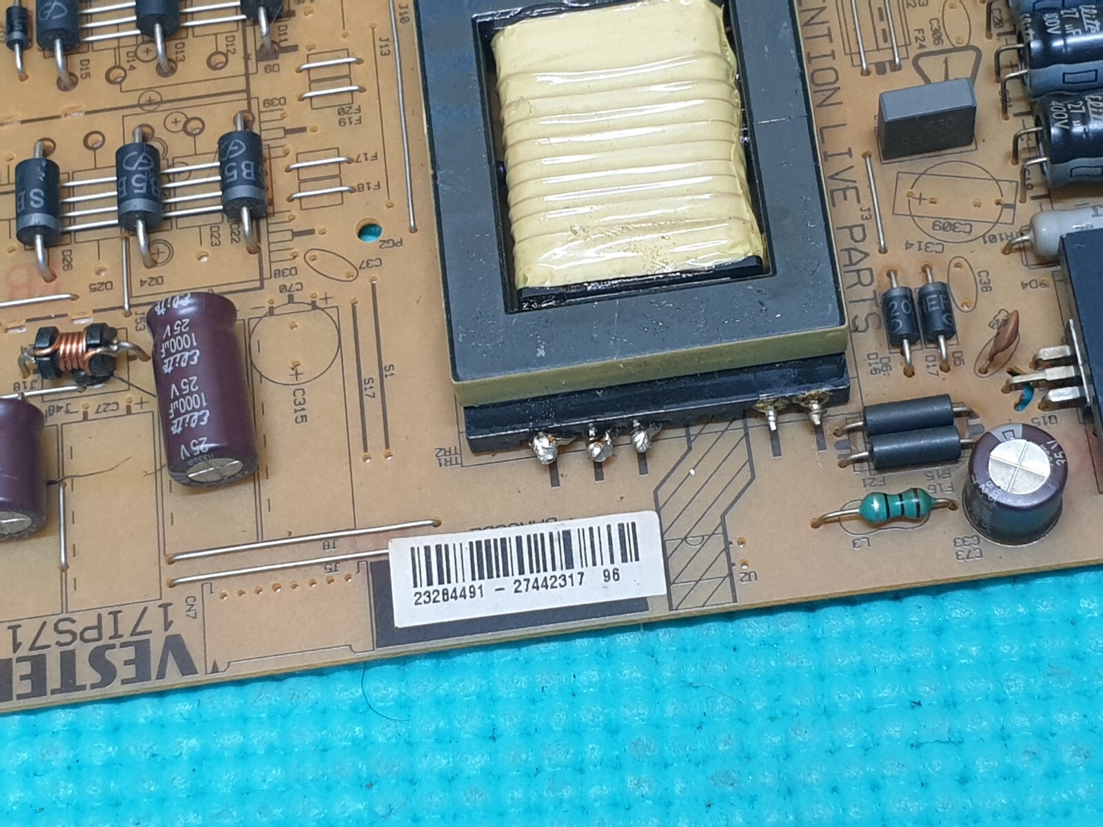 POWER SUPPLY BOARD PSU HITACHI 42HBT42U K 42" LED TV VESTEL 17IPS71 23284491 - Image 3