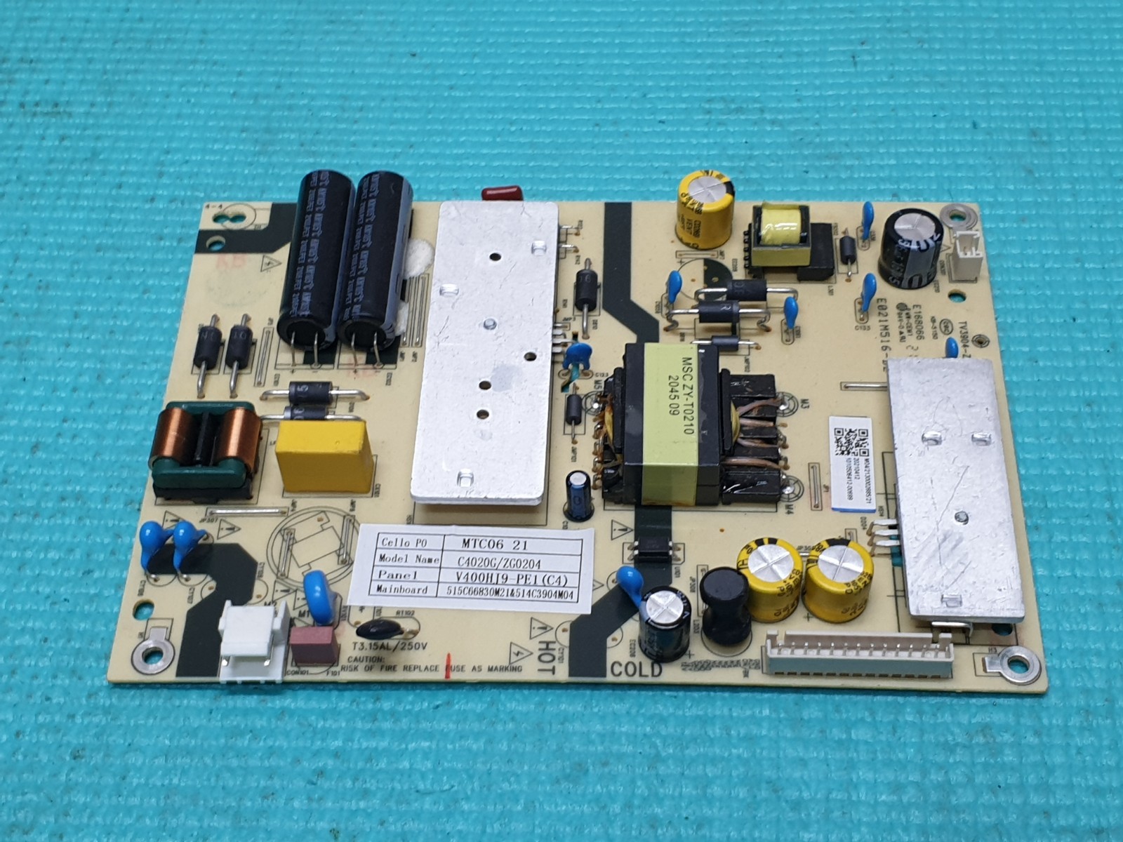 POWER SUPPLY BOARD FOR CELLO C4020G/ZG0204 TV 3904-ZC02-01 E021M516-B2 E168066