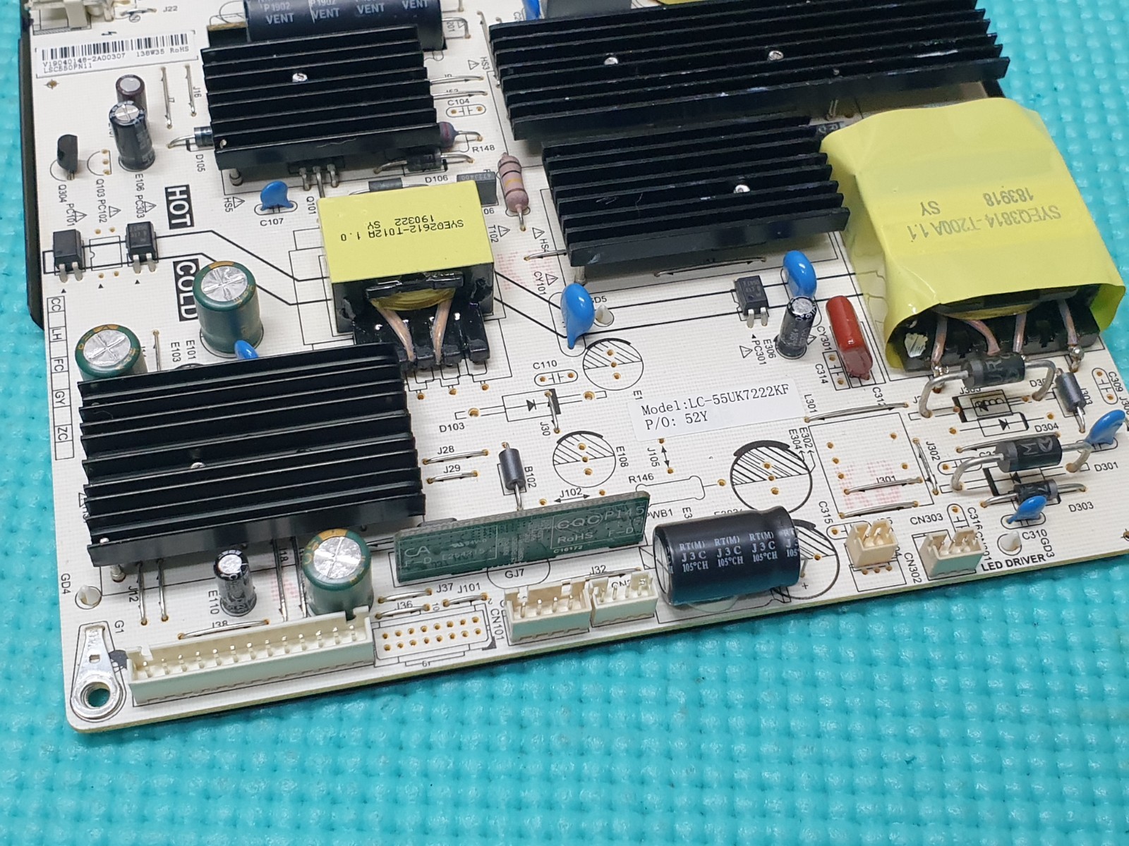 POWER SUPPLY BOARD PSU FR SHARP 55BJ2KE 55" LED TV PW.168W2.801 V19040148 - Image 4