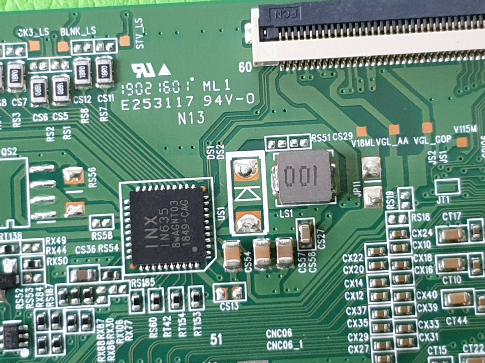 TCON LVDS BOARD FOR TX-50GX820B TX-50GX700B TV EACDJ7020 E253117 94V-0 INNOLUX - Image 3