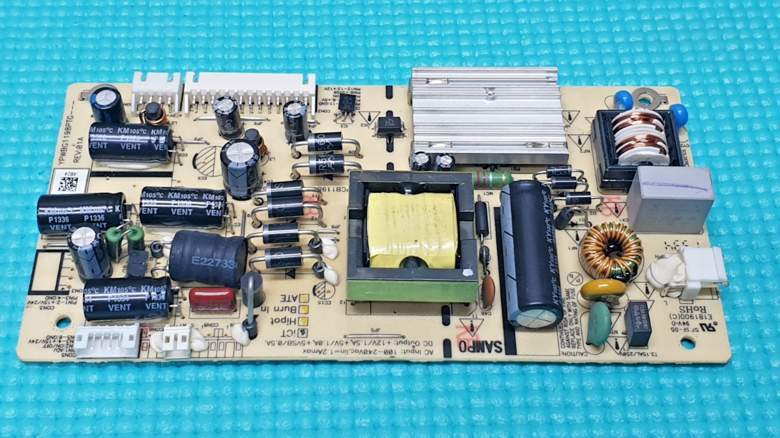 POWER SUPPLY PSU LOGIK L32HED13A TV YPWBG1198PTG REV:01A E181900(C) Y1AP3A1105T