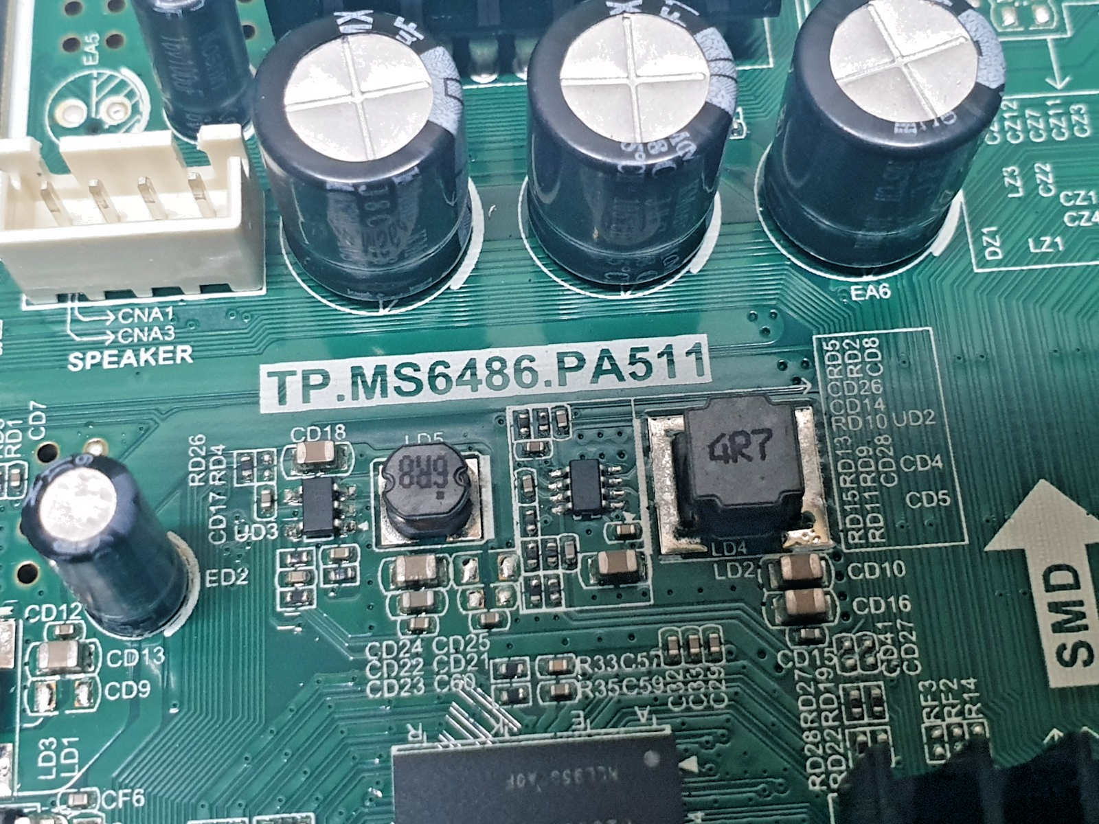 MAIN AV BOARD MB SHARP LC-24DHG6001KF 24" LED TV TP.MS6486.PA511 SCREEN:V236BJ1 - Image 2