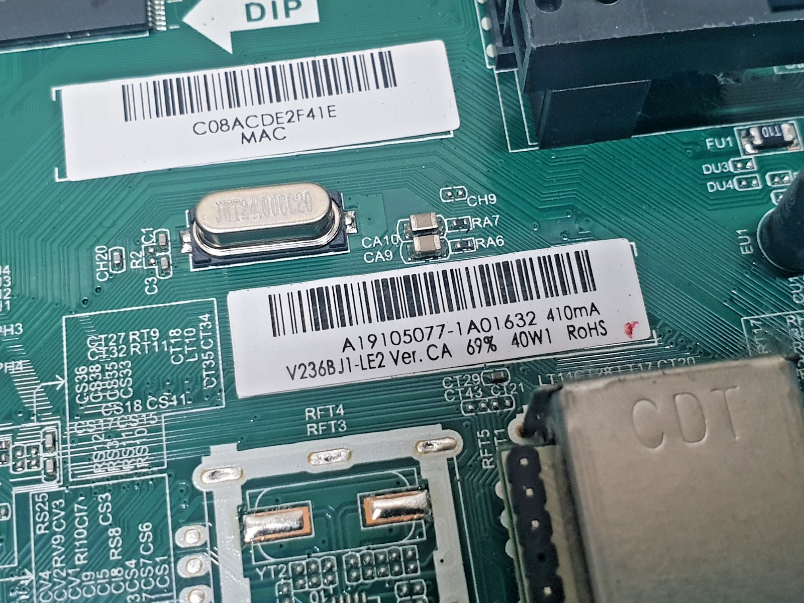 MAIN AV BOARD MB SHARP LC-24DHG6001KF 24" LED TV TP.MS6486.PA511 SCREEN:V236BJ1 - Image 3