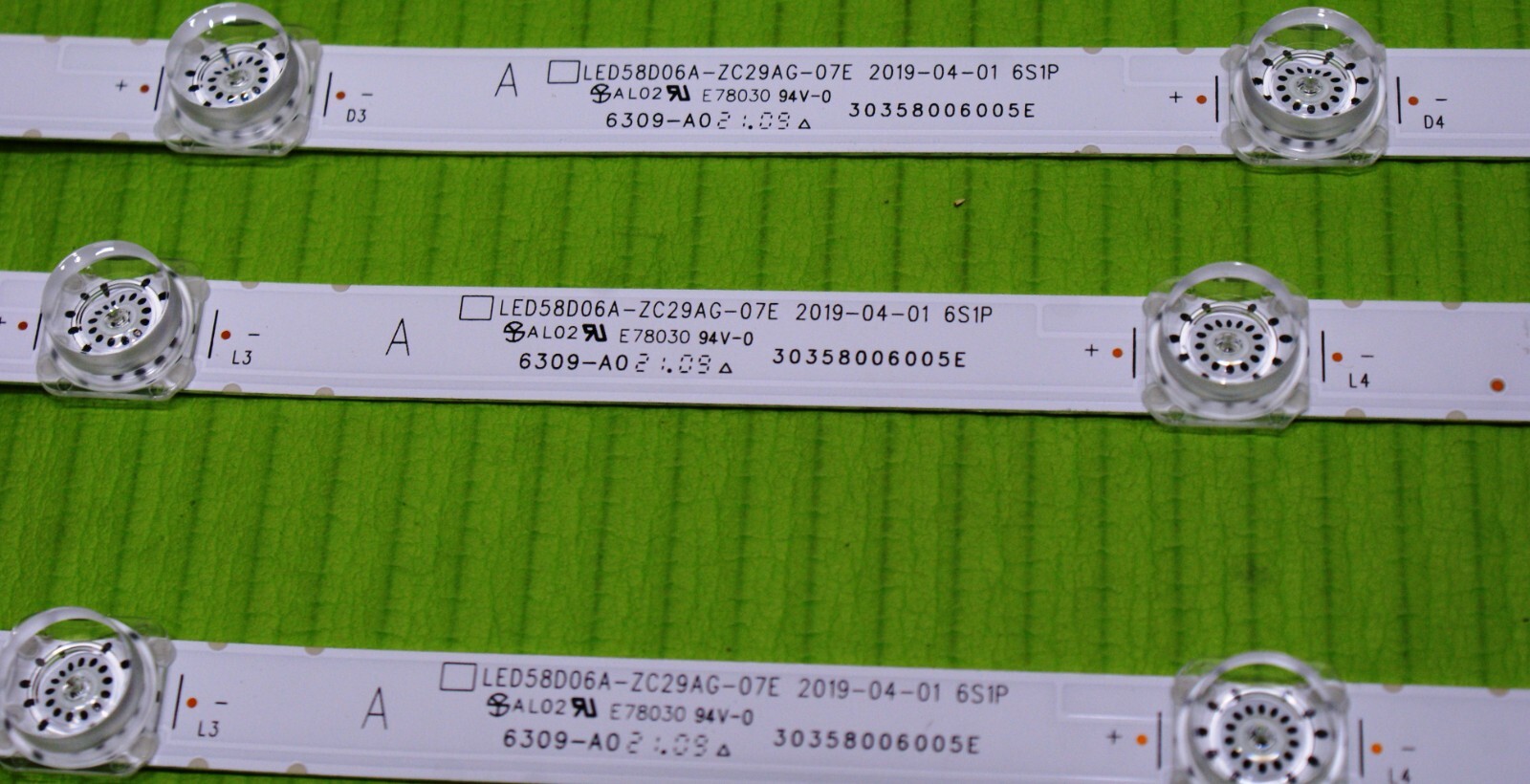 9 x LED BACKLIGHT STRIPS FOR LOGIK L58AUE21A TV (CC580PV5D) LED58D06B-ZC29AG-07E - Image 2