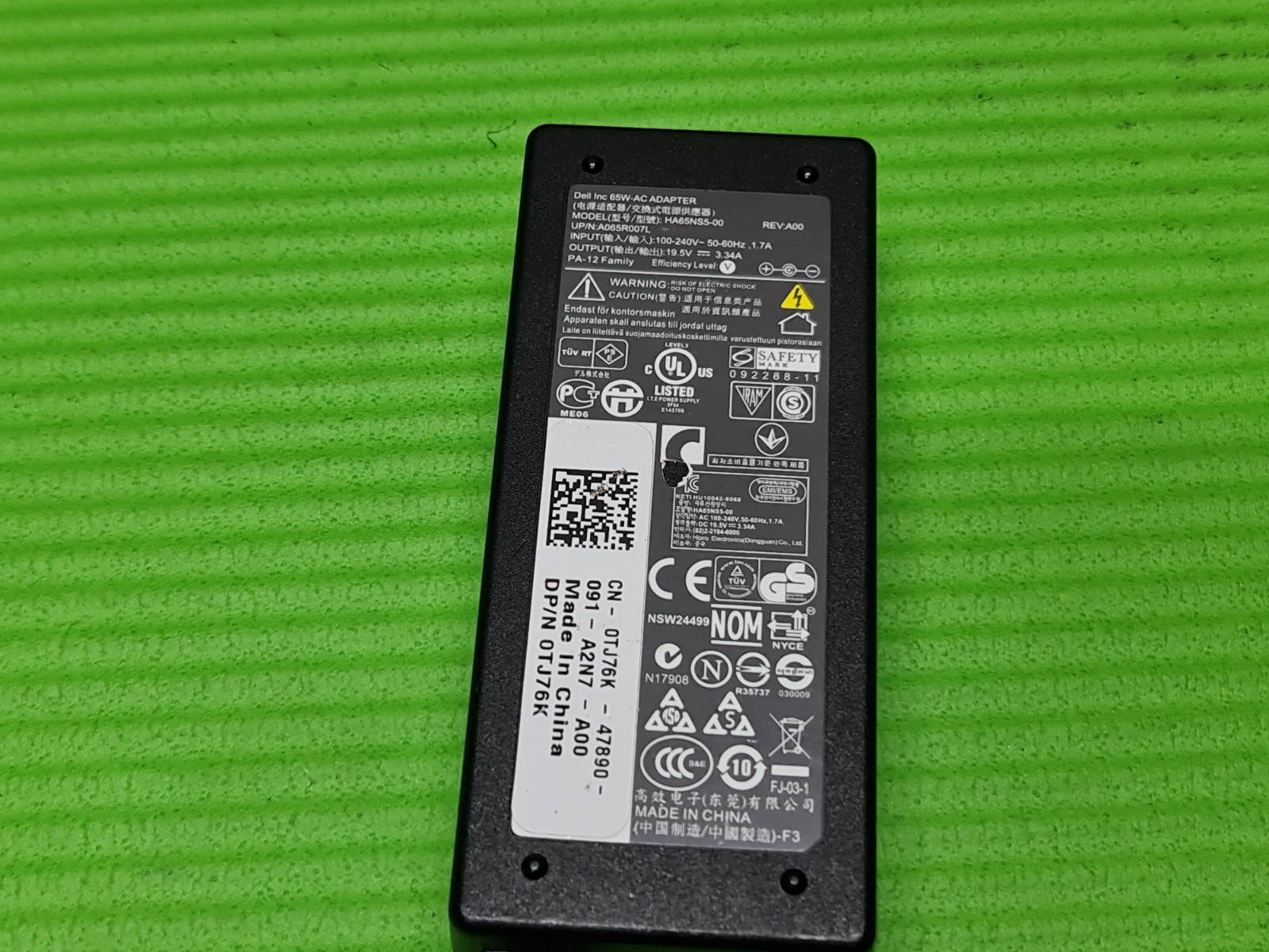ORIGINAL GENUINE AC POWER SUPPLY CHARGER ADAPTER USB PIN 19.5V 3.34A 65W DELL - Image 4
