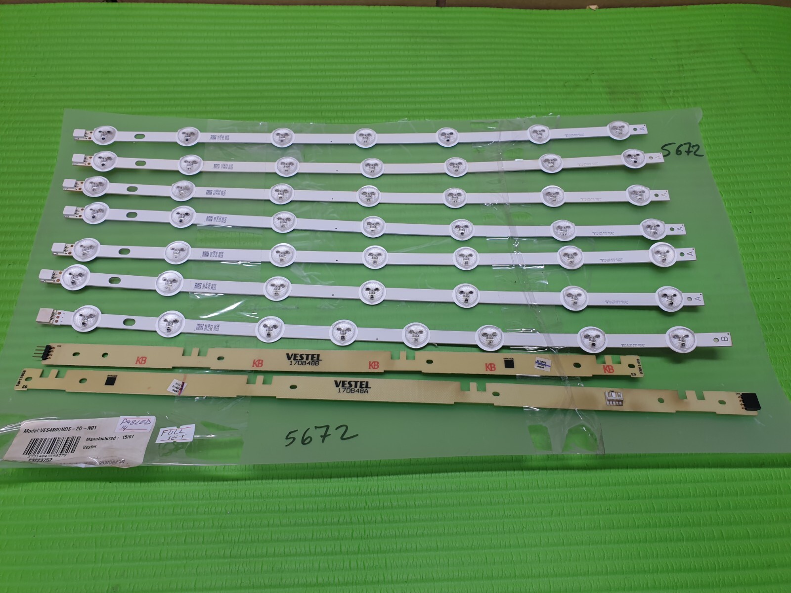 FULL LED BACK LIGHT ARRAY SET P48LED14 TV 48DLED_A-TYPE_REV01 VES480UNDS-2D-N01 - Image 2