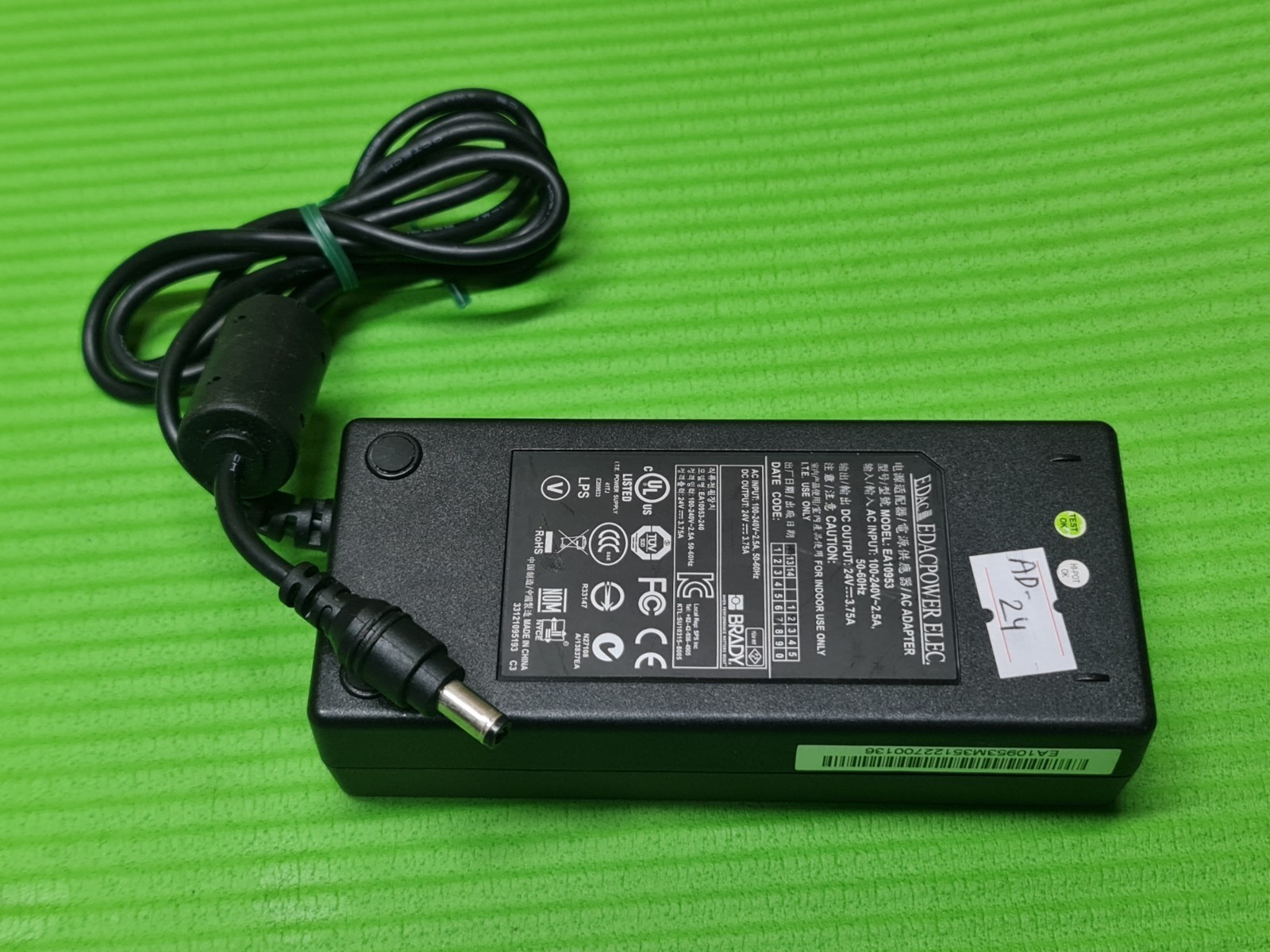 EDAC POWER SUPPLY ADAPTOR PSU EA10953-240 24V 3.75A 90W PSU ROUND PLUG / PIN - Image 2