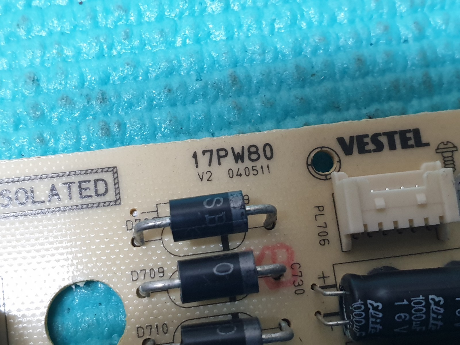 POWER SUPPLY PSU TOSHIBA 22DL702B 22" LED TV VESTEL 17PW80 V2 040511 23023938 - Image 3