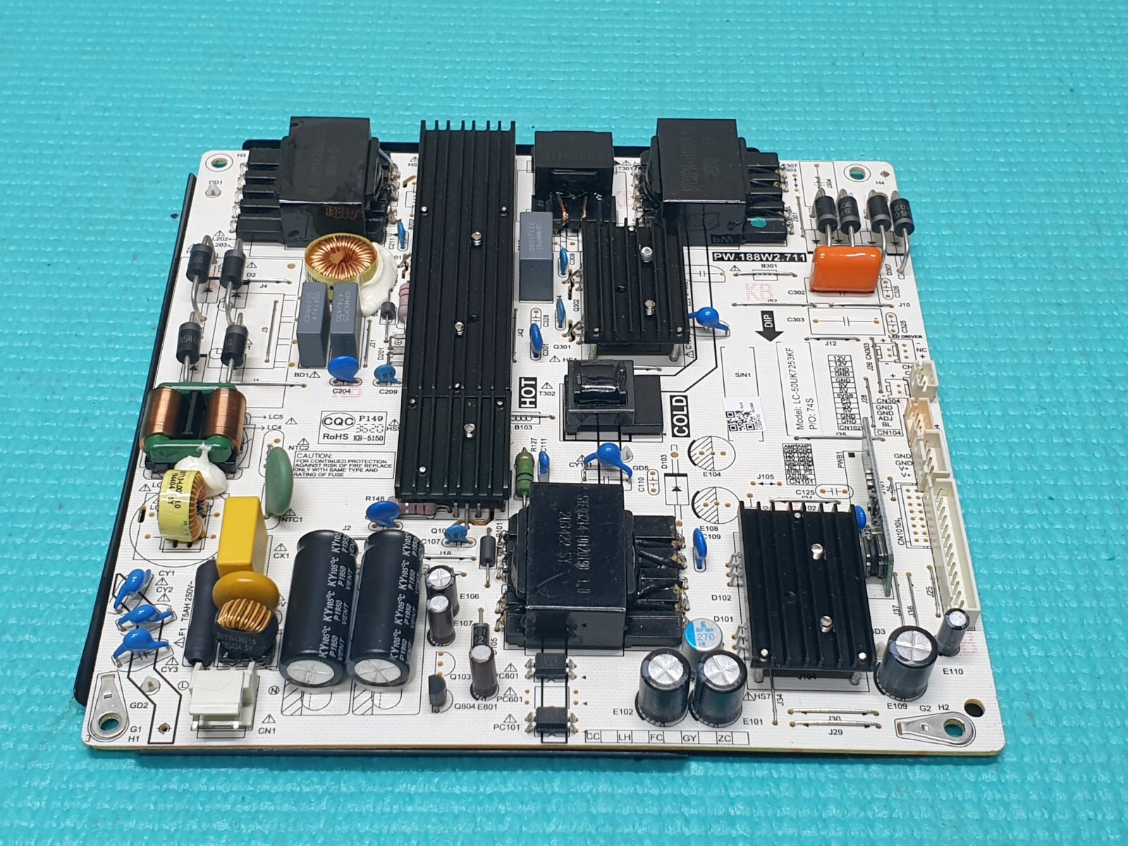 POWER SUPPLY PSU SHARP 50BL2KA LC-50UK7253KF 50" LED TV PW.188W2.711 A18020916