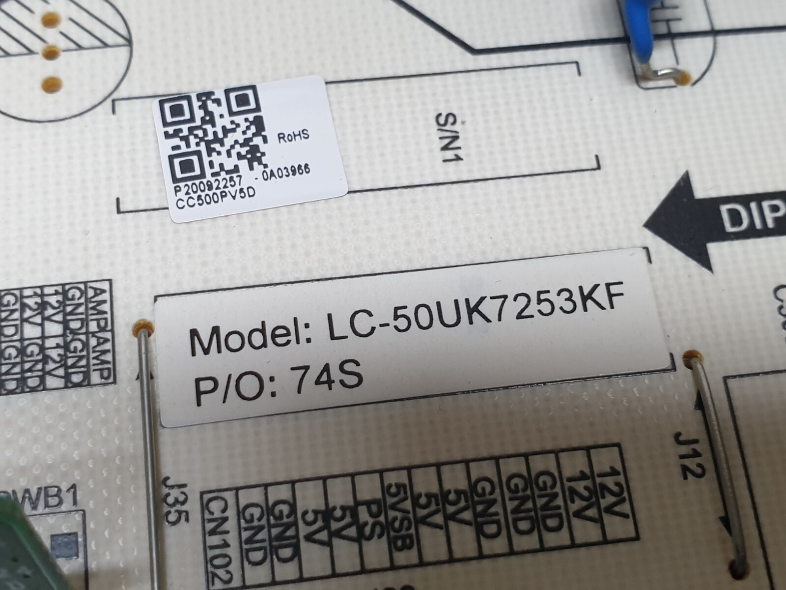 POWER SUPPLY PSU SHARP 50BL2KA LC-50UK7253KF 50" LED TV PW.188W2.711 A18020916 - Image 3