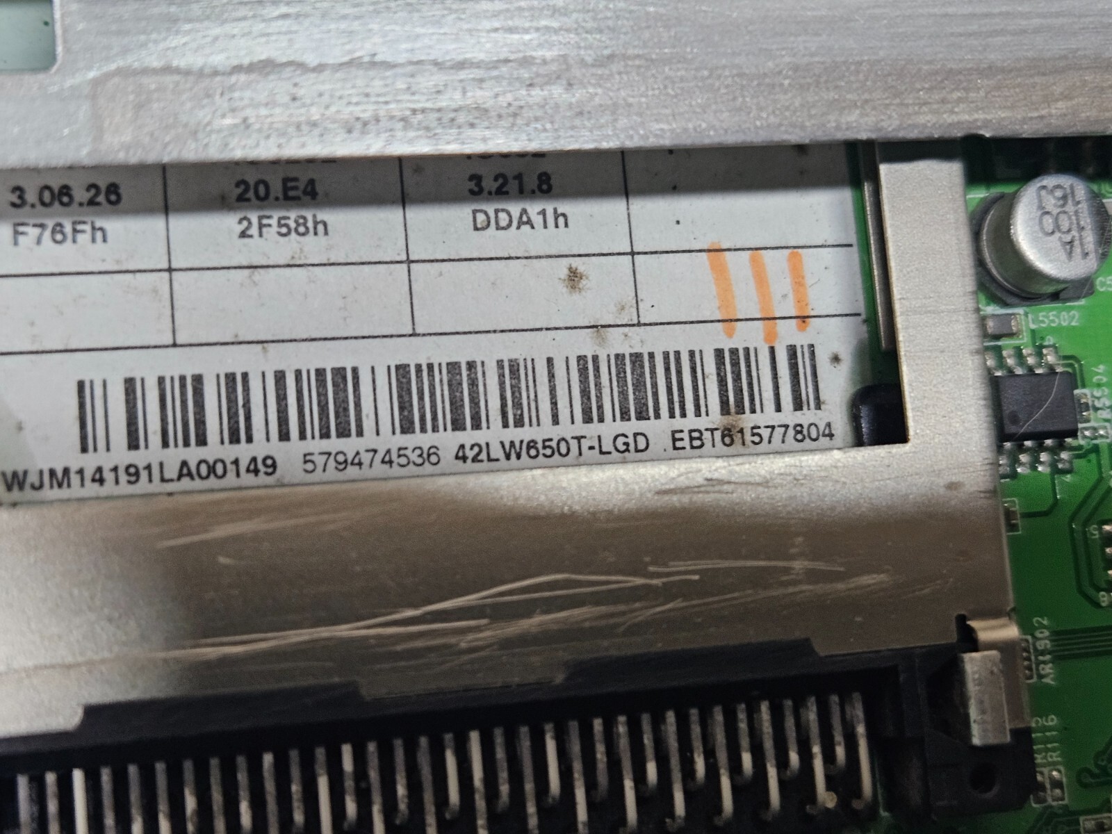 MAIN AV BOARD MB LG 42LW650T LED TV EAX63686303(3) EBT61577804 SCREEN:LC420EUF - Image 8