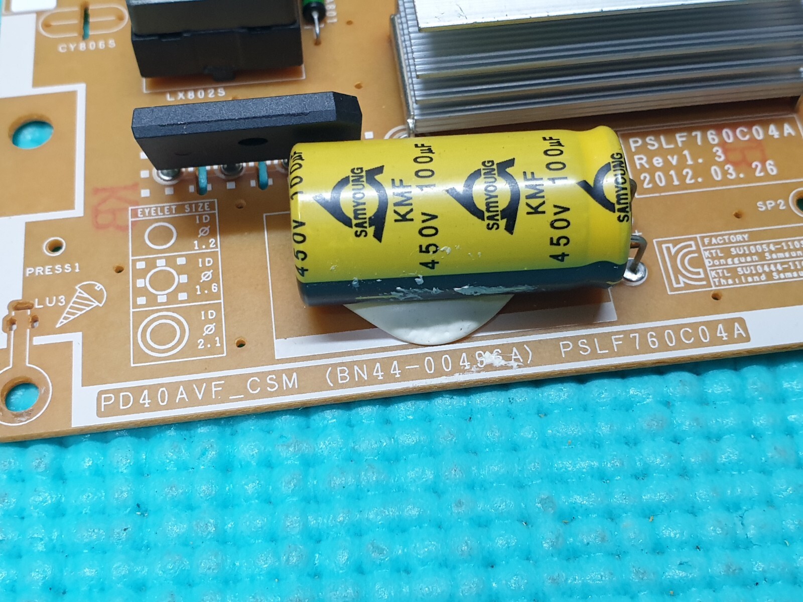 POWER SUPPLY PSU SAMSUNG UE40EH5000K 40" TV PD40AVF CSM BN44-00496A PSLF760C04A - Image 3