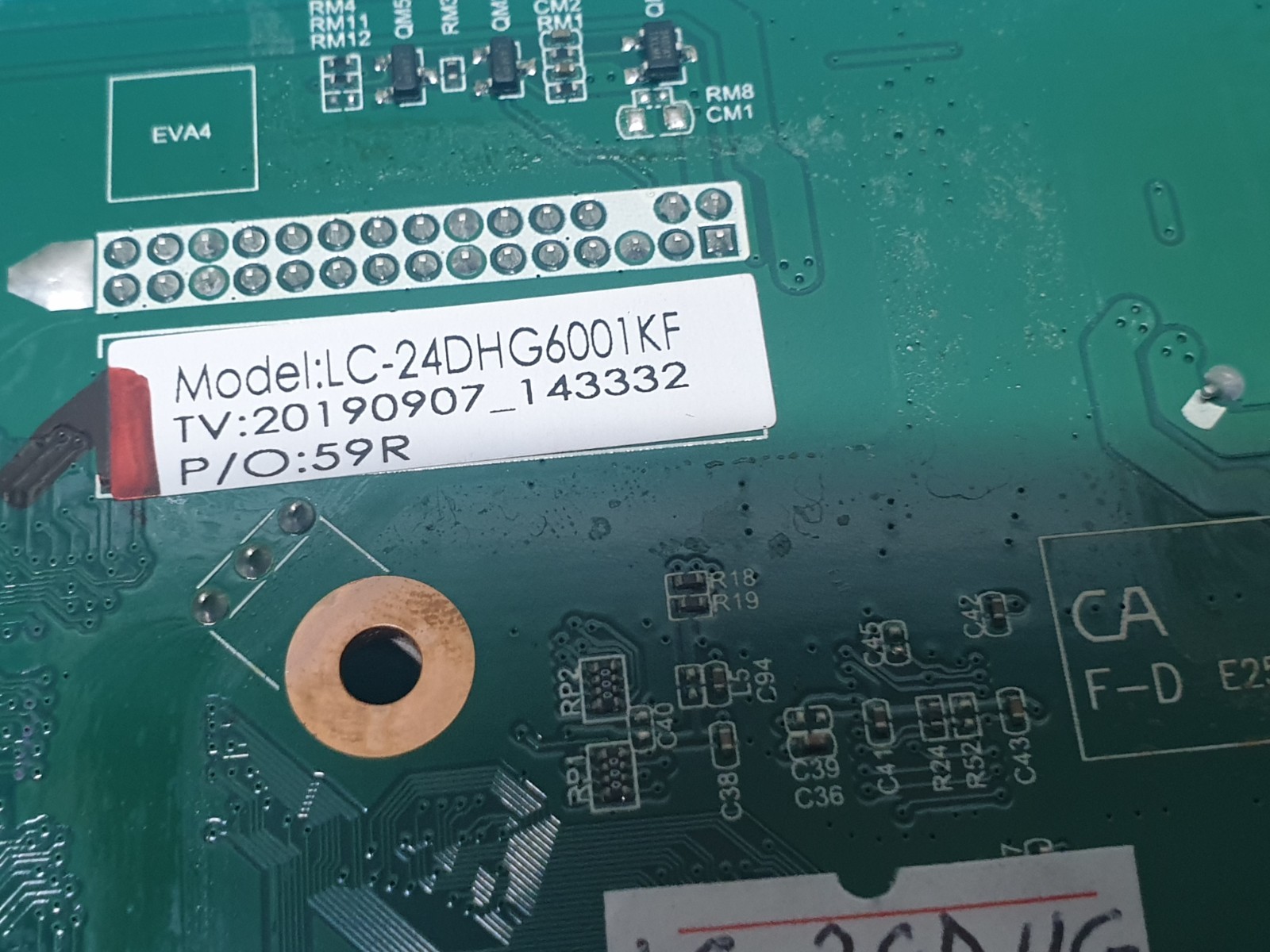 MAIN AV BOARD MB SHARP LC-24DHG6001KF 24" LED TV TP.MS6486.PA511 SCREEN:V236BJ1 - Image 4