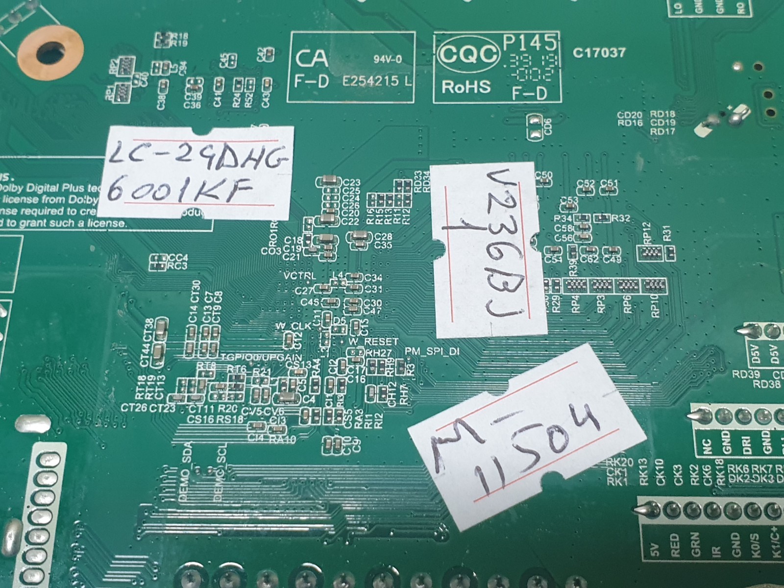MAIN AV BOARD MB SHARP LC-24DHG6001KF 24" LED TV TP.MS6486.PA511 SCREEN:V236BJ1 - Image 5