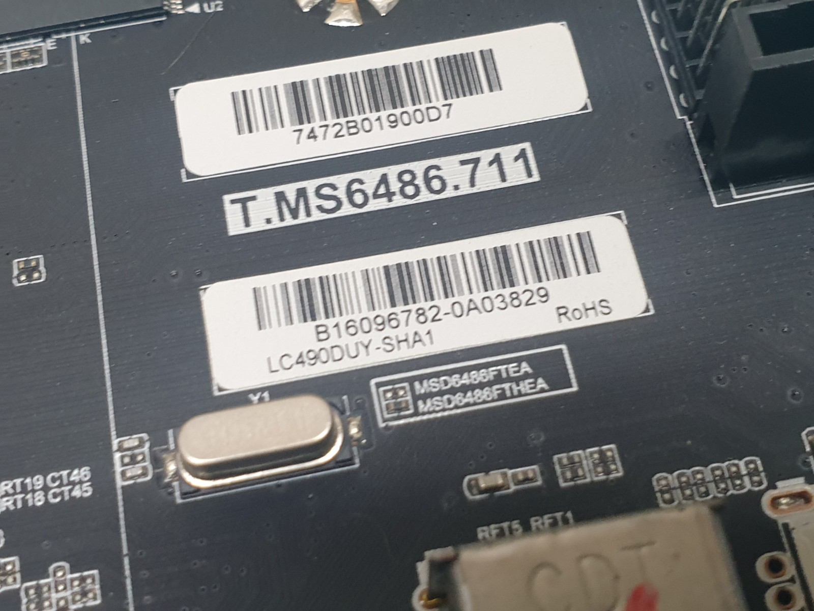 MAIN AV BOARD MB SHARP LC-49CFG6007K 49" LED TV T.MS6486.711 SCREEN:LC490DUY - Image 2