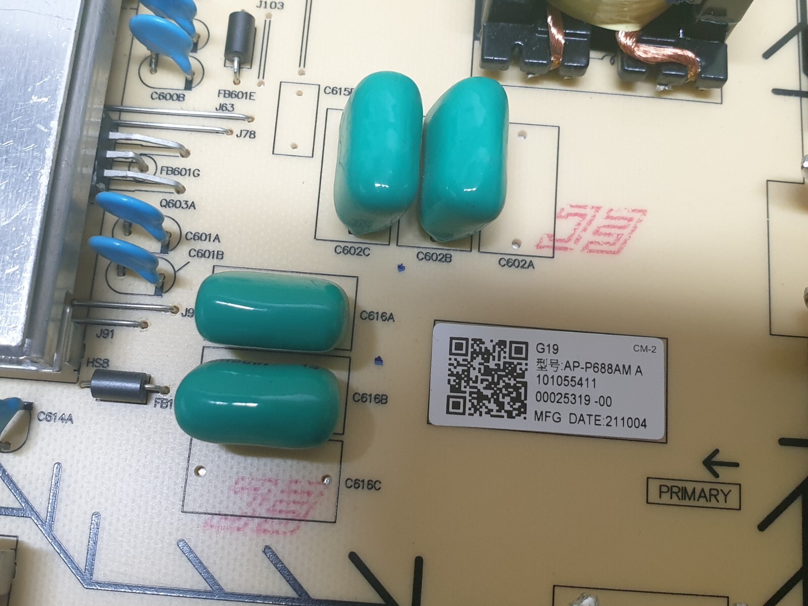 POWER SUPPLY BOARD PSU FOR SONY XR-83A90J 83" LED TV 1-010-553-11 AP-P837AM - Image 3