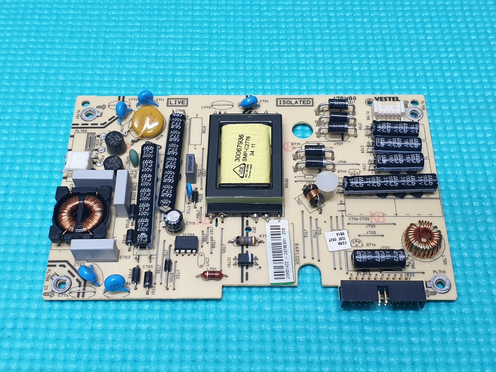 POWER SUPPLY PSU FOR TECHWOOD LED24916DVDFHD 24" LED TV VESTEL 17PW80 20601422