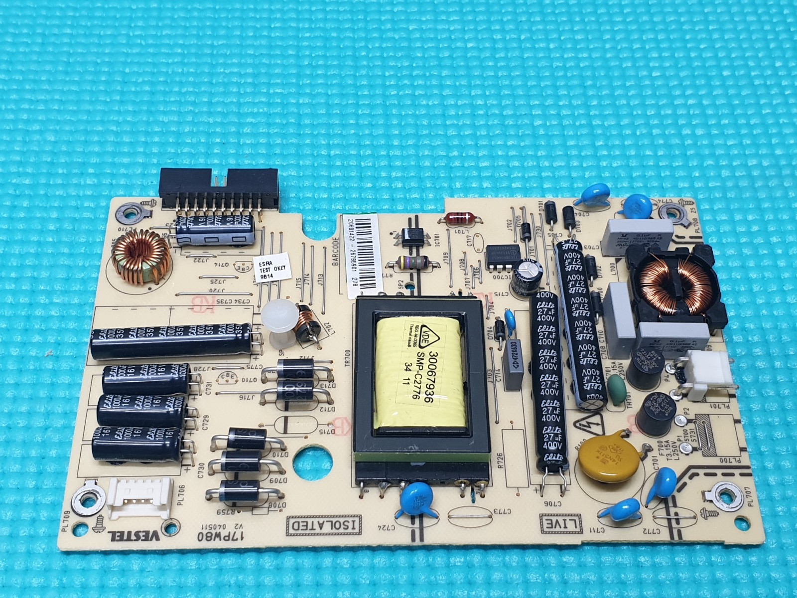 POWER SUPPLY PSU FOR TECHWOOD LED24916DVDFHD 24" LED TV VESTEL 17PW80 20601422 - Image 2