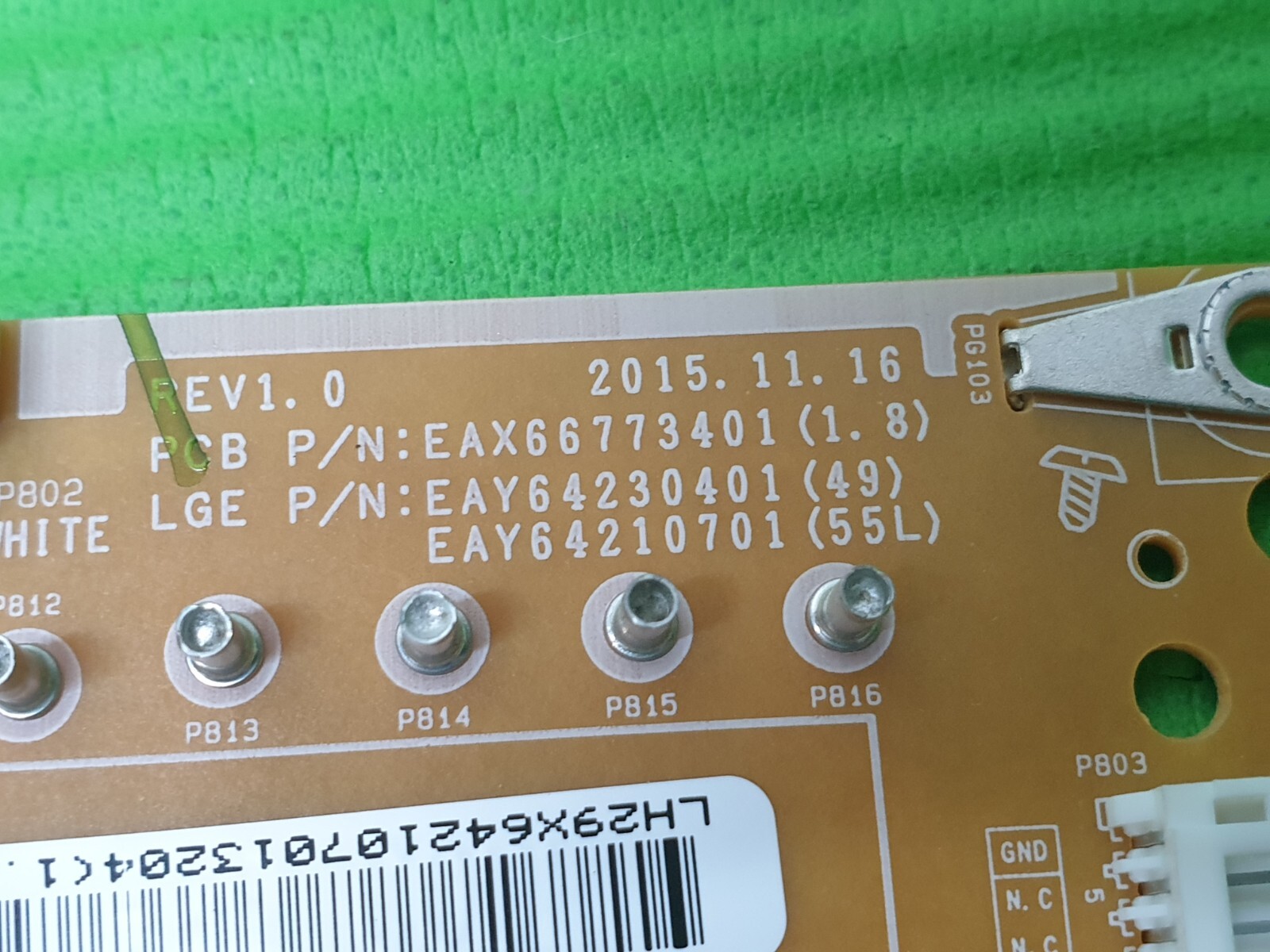 POWER SUPPLY BOARD PSU LG 55UH661V LED TV EAX66773401(1.8) EAY64210701 REV 1.0 - Image 3