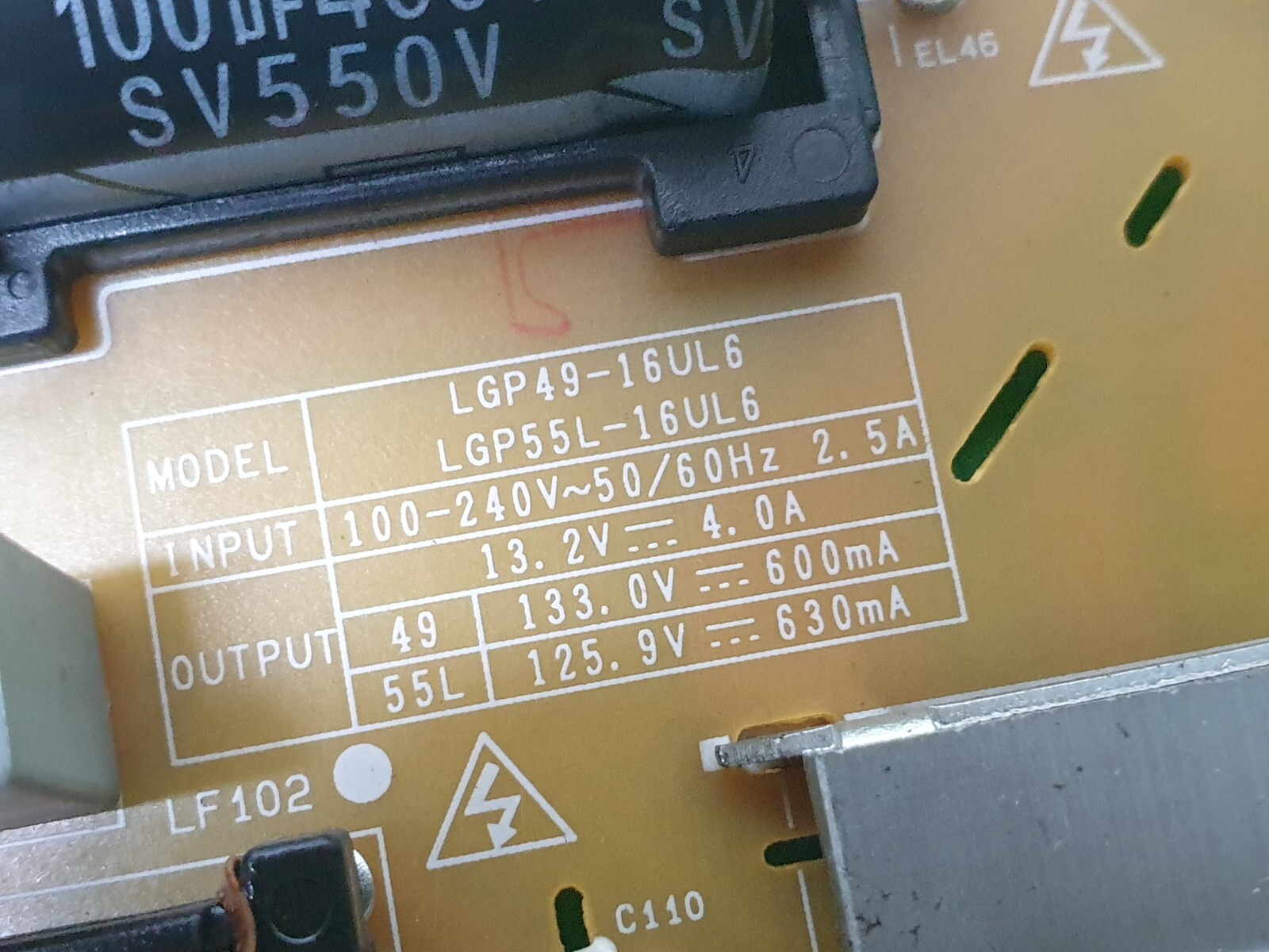 POWER SUPPLY BOARD GENUINE LG 49UH770V TV EAY64230401 EAX66773401(1.8) REV 1.0 - Image 5