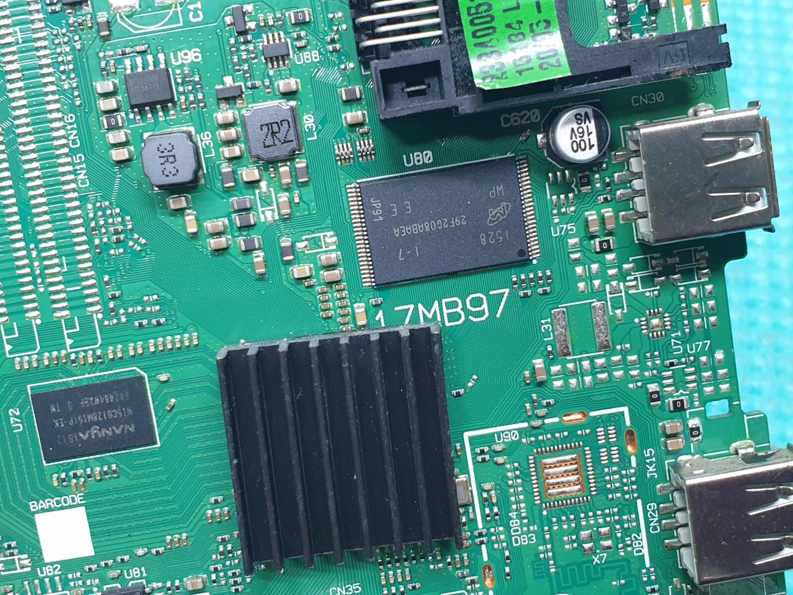 MAIN AV BOARD MB HITACHI 43HB6T62U TV VESTEL 17MB97 23340060 SCREEN:LC430DUY - Image 2
