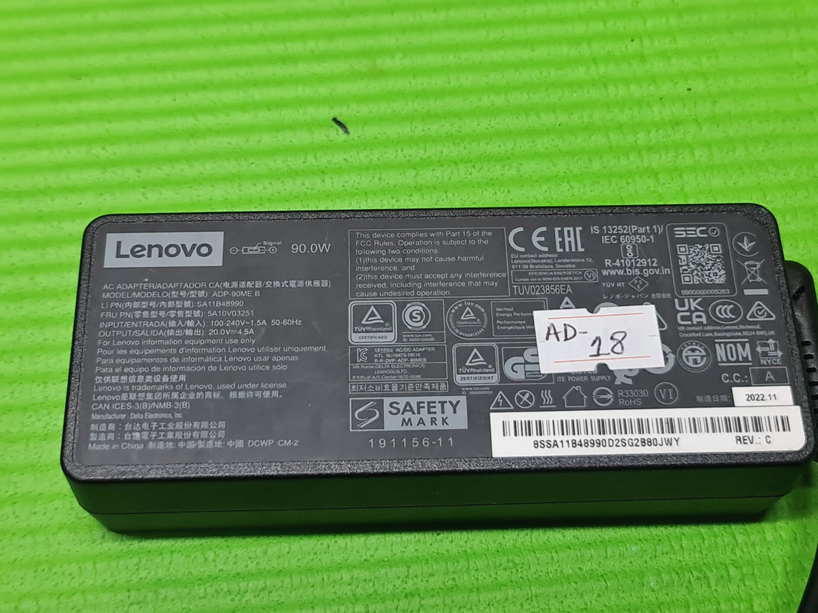 ORIGINAL GENUINE AC POWER SUPPLY CHARGER ADAPTER USB PIN 20V 4.5A 90W FOR LENOVO - Image 2